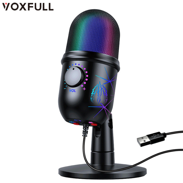 Professional Recording Studio USB Condenser Microphone with Tripod Stand for Phone PC Skype Online Gaming Vlogging