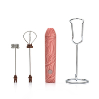 Mélangeur à thé portatif rechargeable et écologique en acier inoxydable, mousseur à lait électrique à 3 vitesses réglables