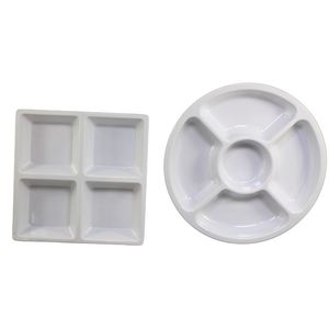 Piatto da portata in melamina diviso in sezioni quadrate e rotonde - Product Image 4