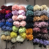 M-1046 Vente en gros, lot de 5 têtes de fleurs d'hortensias artificielles en soie, imperméables, écologiques, pour mariage, remise de diplôme, fête des pères