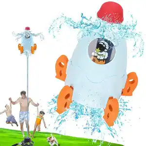 Pulvérisation d'eau espace fusée jardin extérieur arroseur de pulvérisation d'eau arrière-cour filature fusée arroseur lanceur enfants jouet