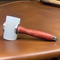 Marteau DIY en cuir et nylon avec manche en bois et poignée ergonomique 19 cm, personnalisable OEM, en promotion