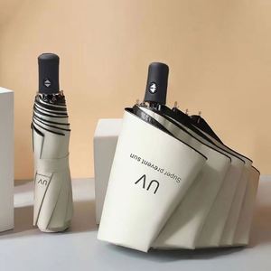 Promotion Exceptionnelle : Parapluie Moderne Entièrement Automatique à Trois Plis, Anti-UV et Pluie, avec 8 Baleines, Idéal pour les Voyages et Cadeaux d'Affaires - Product Image 3