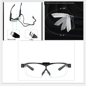 LEDライトUSB充電式フリップアップ読書メガネスクエアスタイル高齢者と大人のための卸売カスタム - Product Image 2
