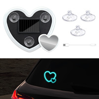Lumière d'ambiance solaire en forme de cœur pour voiture TCYATO, lumière d'ambiance en forme de cœur, lumière décorative néon en forme de cœur