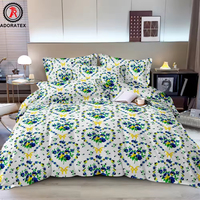 Ensemble de literie en polyester doux avec 2 taies d'oreiller et 1 drap imprimé à fleurs, vente en gros à prix réduit