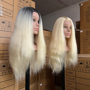 Tête de mannequin en cheveux humains à 100% avec épaules, pour la formation en cosmétologie et en <span class=keywords><strong>coiffure</strong></span>, tête de mannequin pour perruque - Product Image 2
