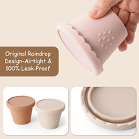 Contenants en silicone pour aliments pour bébés, lot de 6, 4 oz, ensemble de rangement pour collations pour bébés, gobelets d'alimentation pour bébés étanches et anti-fuites, compatibles congélateur et micro-ondes