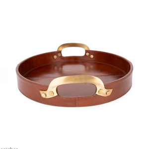 Corbeille à fruits en cuir simple et élégante, plateau à fruits en cuir PU, plateau de rangement pour clés et articles divers - Product Image 2