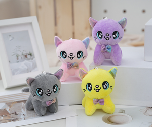 10CM sevimli peluş hayvan kedi anahtarlık bebek Kitty anahtarlık asılı süs dolması kadınlar için hayvan oyuncaklar Kawaii araba anahtarlık hediye - Product Image 1