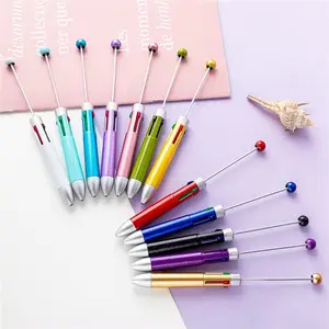 Y6408 cadeau créatif en plastique décoratif bricolage stylos perlés stylo à bille 4 stylos perlés changeants de couleur