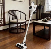 Aspirateur balai sans fil 2-en-1, batterie lithium rechargeable, filtration cyclonique 4 étapes HEPA, 120W, sans sac, sec, portable, pour la maison