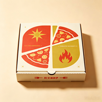Kotak Kemasan Pizza Kaku Ramah Lingkungan Biodegradable Ukuran Kustom OEM, Cetak Warna Penuh CMYK, Sekali Pakai, Bergelombang, Magnetik