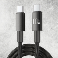 Cable de Carga Rápida USB-C a Tipo-C de 100W 5A con Trenzado de Nailon, Conductor de Cobre Puro para Teléfono Móvil IOS, Tableta, Portátil - OEM Duradero