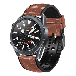 Correa de cuero con textura de bambú de silicona de 22mm compatible con <span class=keywords><strong>Huawei</strong></span> <span class=keywords><strong>GT3</strong></span> <span class=keywords><strong>Pro</strong></span> 46mm para relojes inteligentes Samsung Garmin bandas altas - Product Image 4
