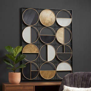 Premium Quality Handmade Metal Brass Round Circle Design With Round Pipe <b>Frame</b> <b>Wall</b> Art Gold for Living Room & Bedroom Decor - Product Image 3