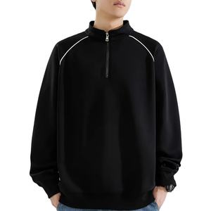 Wholesale Plain Custom LOGO Oversize Design <b>Half</b> Zipper Street Wear Factory High Quality Hoodie <b>Men</b> <b>Men's</b> <b>Sweatshirt</b> - Product Image 1