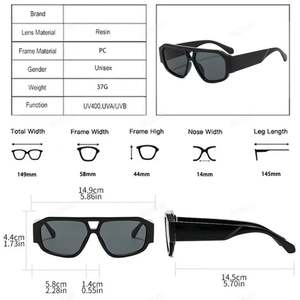 Gafas de Sol Cuadradas de Moda Personalizadas con Logotipo 2026, Colores Dulces para Hombre, Protección UV400, Doble Puente, Gafas de Sol Poligonales para Mujer - Product Image 5