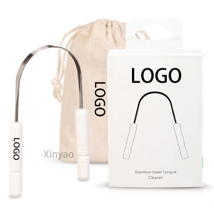 Racloir à langue avec logo personnalisé pour éliminer l'accumulation de langue et rafraîchir l'haleine en acier inoxydable pour les soins bucco-dentaires et l'hygiène - Product Image 1