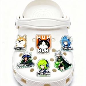 Breloques de chaussures en acrylique personnalisées pour animaux de compagnie (chats et chiens) avec impression UV HD, accessoires de décoration personnalisés en acrylique pour sabots, style anime - Product Image 1