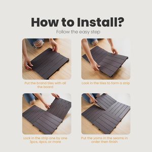 Dalles de terrasse en composite bois-plastique WPC à emboîter pour jardin, patio, balcon et terrasse extérieure - Product Image 5