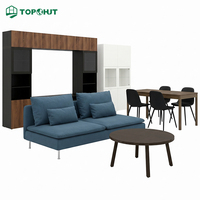 Ensemble de meubles de salon Topohut : canapé personnalisé, table basse, meuble TV, armoire