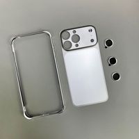 Protection d'écran arrière pour téléphone avec cadre métallique et protection d'objectif d'appareil photo, transforme d'autres modèles en iPhone 17 Pro Max