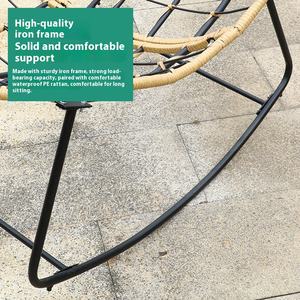 Fabricant américain Vente directe pour <span class=keywords><strong>Amazon</strong></span> Fauteuil <span class=keywords><strong>à</strong></span> <span class=keywords><strong>bascule</strong></span> moderne et décontracté <span class=keywords><strong>Chaise</strong></span> simple en rotin Internet Celebrity Balcon - Product Image 4