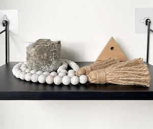 Guirlande de perles en bois style ferme avec pompons, chapelet polyvalent, décoration murale bohème <span class=keywords><strong>chic</strong></span> pour la maison (naturel) - Product Image 5