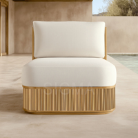 Ensemble de canapés de patio en teck haut de gamme, canapé de jardin extérieur, chaise individuelle