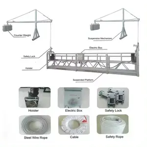 Construction Winch Gondola Lift Zlp63 Suspended Hanging Cradle Lift for Building Painting