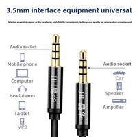 Jinghua Câble audio auxiliaire de haute qualité 3.5 mâle à mâle et mâle à femelle Câble de connexion pour système audio casque de jeu de voiture