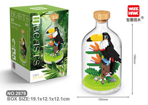 Sıcak satış DIY Mini karikatür karakter hayvanlar yapı taşı setleri hediyeler tuğla eğitim bilmecenin şekil bulmaca oyuncaklar çocuklar için - Product Image 4