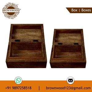 Qualité supérieure en gros Unique Floral sculpté Design fait à la main décoratif en bois sculpté boîte ensemble de 2 au prix de gros - Product Image 6