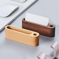 Porte-carte personnalisé en bois, pour bureau, de visite, avec nom