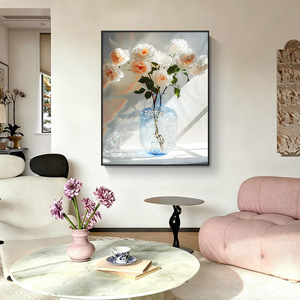 Impresión Digital en Lienzo con Marco de Aluminio de Tamaño Personalizado, Arte Floral de Rosas, Venta Directa de Fábrica, Pintura Decorativa para Hogar y Hotel - Product Image 5