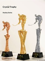 Trophée de hockey sur glace en cristal personnalisé gratuit pour les compétitions d'équipe et les récompenses des champions