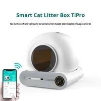 Caja de Arena Inteligente Eléctrica Autolimpiable de 65L con Gran Espacio y Control Remoto por APP para Gatos