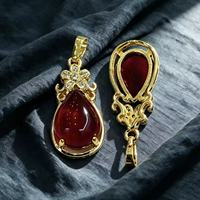 Pendentifs en laiton plaqué or avec pierres précieuses naturelles, micro-pavé de zircon, breloques vintage creuses pour la fabrication de bijoux pour femmes, vente en gros