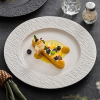Elegante Luxuriöse Keramik-Flachteller Nordisches Minimalistisches Design Mikrowellengeeignet Glasierte Oberfläche Exquisit Hochwertig für den Hausgebrauch