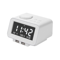 BT Wecker für Hotels Lautsprecher kreative Digital Musik Schreibtisch-Uhr-Display Radio mit Dual-USB-Unterstützung U-Disc-Tf-Karte FM