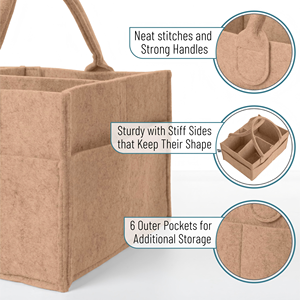 Cesta de Almacenamiento Portátil Grande de Fieltro para Artículos Esenciales de Recién Nacidos, Organizador de Pañales para Bebés - Product Image 3