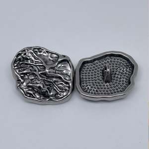 Textured Irregular Metal Sweater Trench Coat Hand-Stitched Buttons - Product Image 6