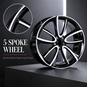 Jantes forgées 21 pouces 5 branches, finition noir brillant usiné, en aluminium forgé, 5x130 pour Porsche Cayenne 955 957 958 VW Audi Q7 <span class=keywords><strong>4L</strong></span> - Product Image 2