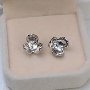 Pendientes de Plata S925 Wenchi, Personalizables, con Diseño de Copo de Nieve, Accesorios DIY, Bandeja Vacía para Incrustar 6-10 Perlas, Modelo 951 - Product Image 2