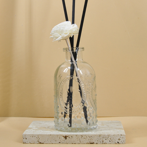 Sản Phẩm Mới 230Ml Hương Liệu Chai Thủy Tinh Reed Khuếch Tán Khắc Hoa Hình Tròn Với Khá Reed Khuếch Tán Nắp - Product Image 5