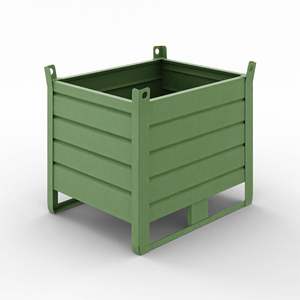 Contenitore in lamiera 1000 kg dimensioni 1000x800x880mm 6011 cestini metallici - Product Image 1