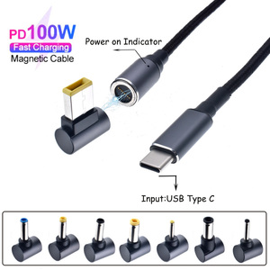100W Universel Pour Ordinateur Portable <span class=keywords><strong>Adaptateur</strong></span> secteur Connecteur Magnétique Câble USB C Type C à Dc Power <span class=keywords><strong>Jack</strong></span> <span class=keywords><strong>Adaptateur</strong></span> Rapide Fil De Charge Convertisseur - Product Image 2