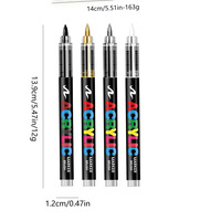 Marqueurs pinceaux XinyiArt Or Argent Blanc, Stylos surligneurs artistiques, Stylos de journalisation pour cartes noires DIY, Marqueurs de dessin à pointe souple pour artistes