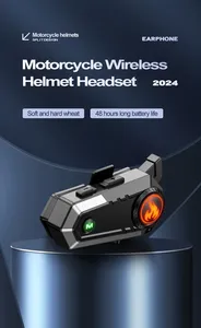 Interfono per Casco Moto, Auricolare Wireless BT5.3 e IPX67, Chiamate a Mani Libere, Riduzione del Rumore Wireless per Interfono a 2 Piloti fino a 500M - Product Image 3